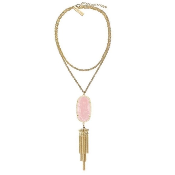 KENDRA SCOTT • Gold Rayne Rose Quartz Tassel Necklace - Picture 5 of 6